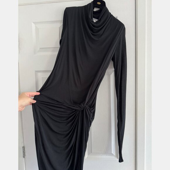 Helmut Lang Slack Jersey Twist Dress Dress in Black, size Medium - Picture 2 of 6